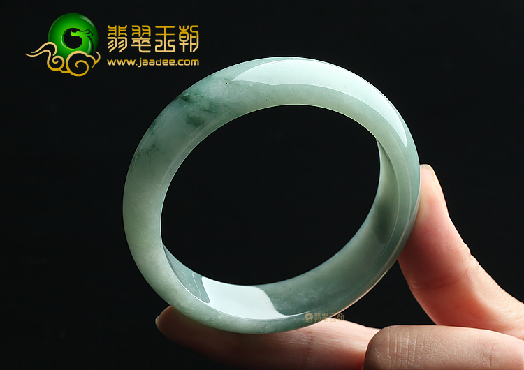 糯冰种晴水飘蓝花手镯（59mm）