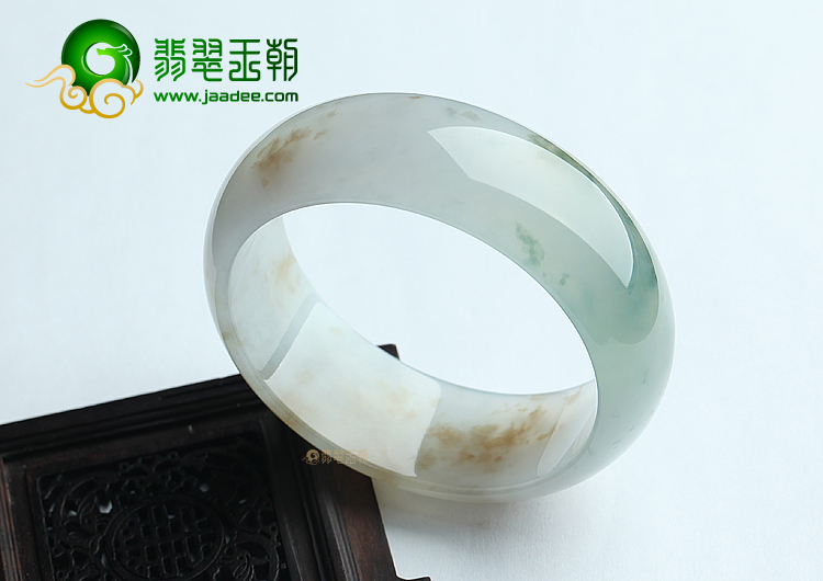 (超值推荐)冰种飘花带黄翡手镯（59.5mm）