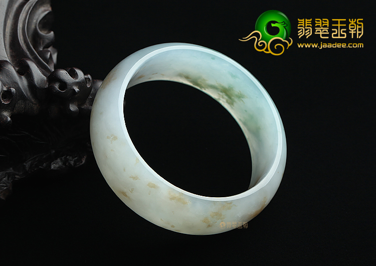 (超值推荐)冰种飘花带黄翡手镯（59.5mm）