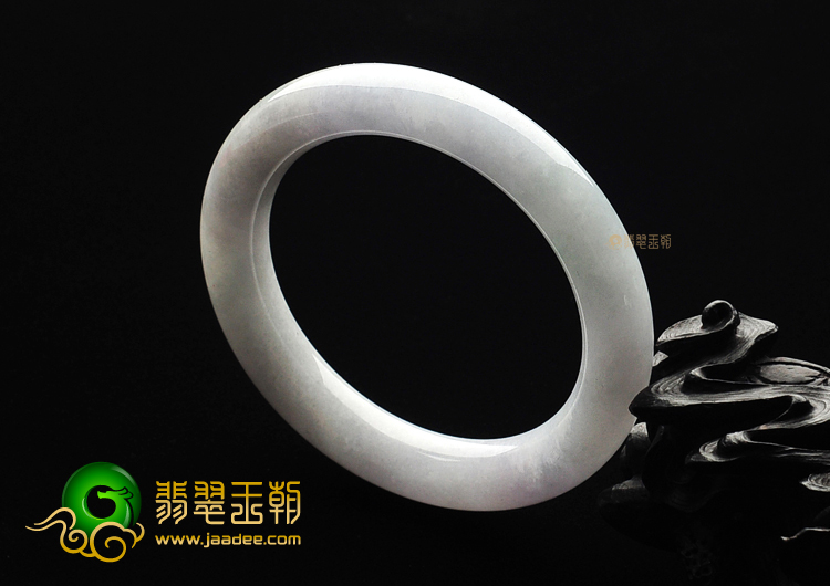 糯冰种淡春圆条手镯(54.6mm)