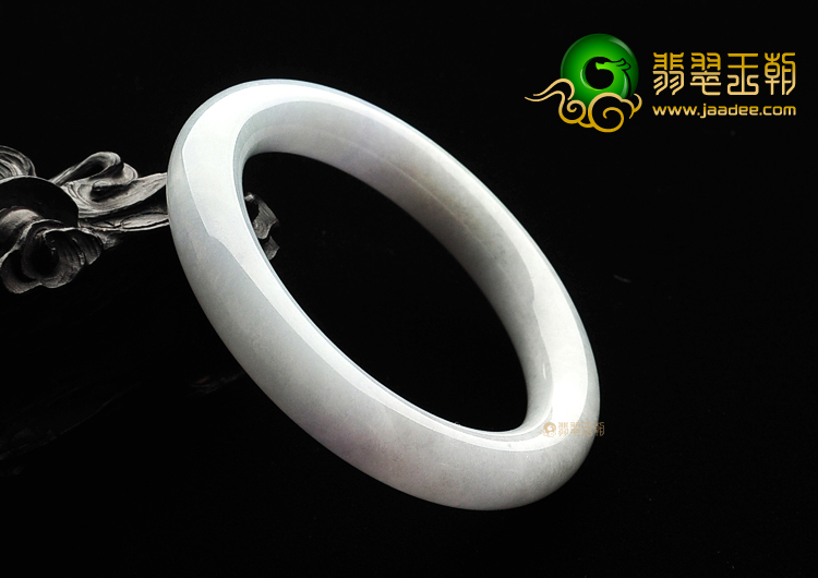 糯冰种淡春圆条手镯(54.6mm)