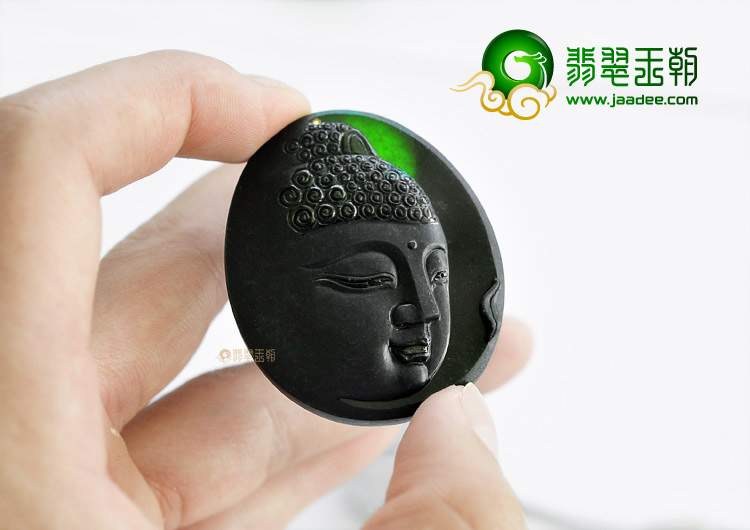 （一口价扫货）冰种墨翠释迦牟尼挂件