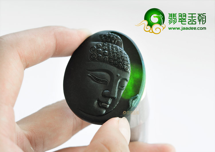 （一口价扫货）冰种墨翠释迦牟尼挂件
