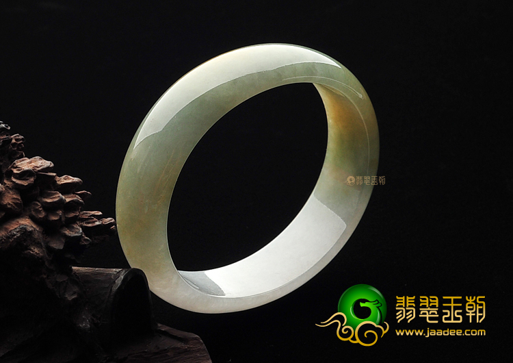 糯冰种飘褐黄翡贵妃镯(52.6mm-46.4mm)