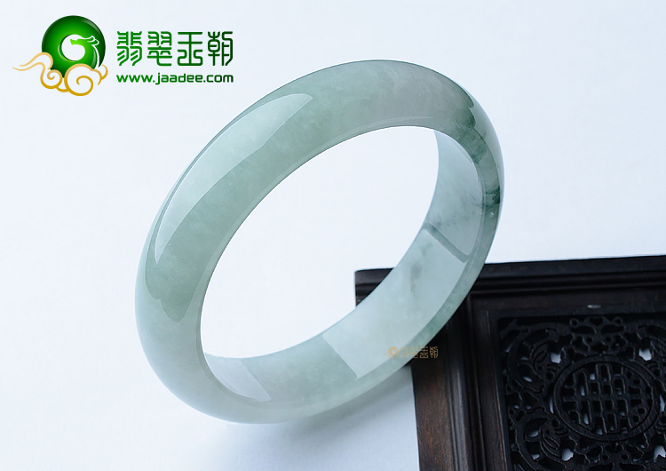 糯冰种飘墨绿花手镯（57.5mm）