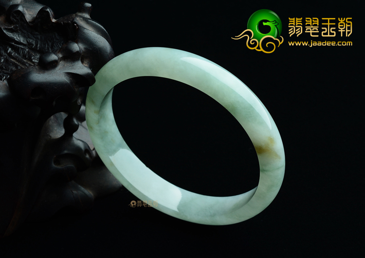 (超值推荐)冰种晴水飘花带黄翡手镯（56.2mm）