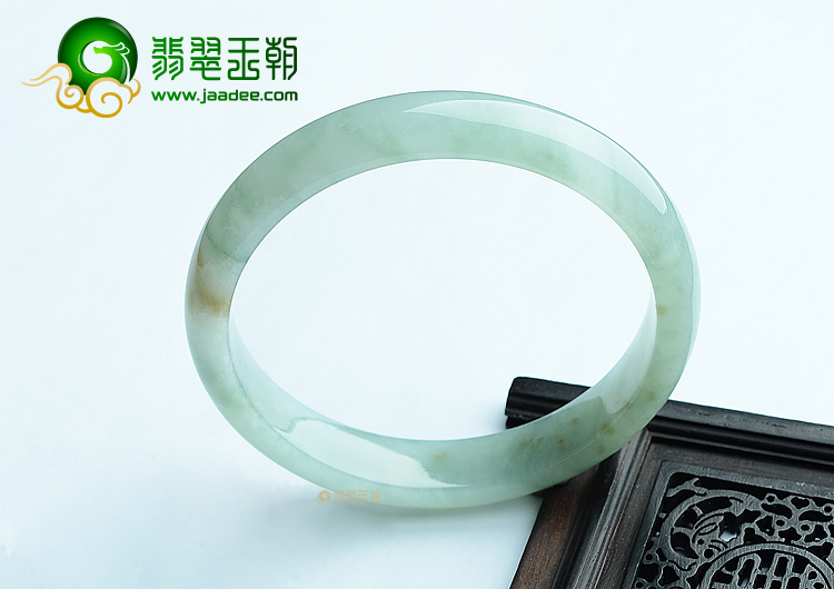 (超值推荐)冰种晴水飘花带黄翡手镯（56.2mm）