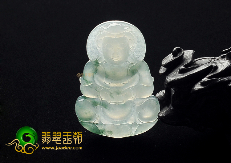 冰种飘花观音挂件