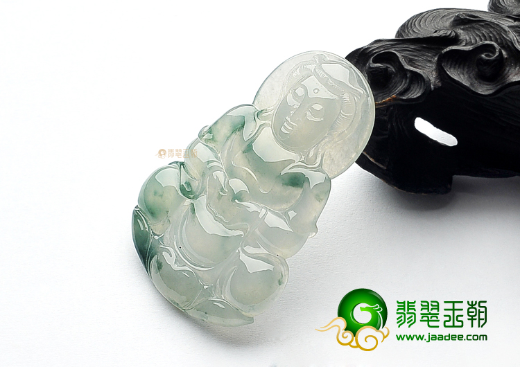 冰种飘花观音挂件