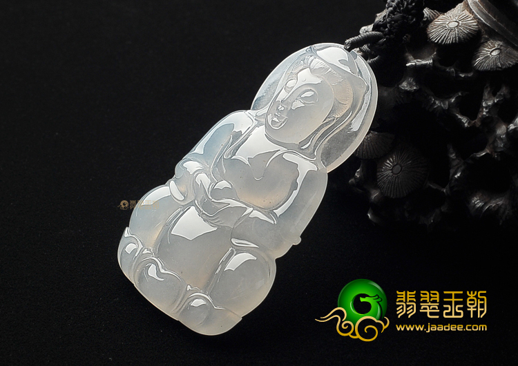 (超值推荐)冰玻种白色观音挂件