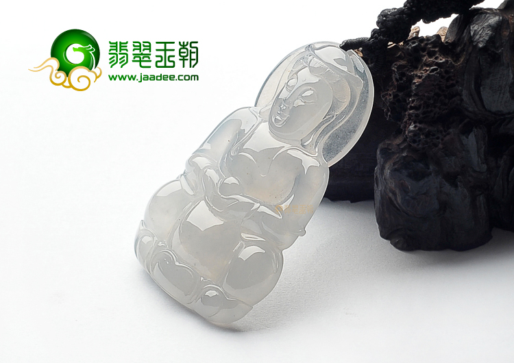 (超值推荐)冰玻种白色观音挂件