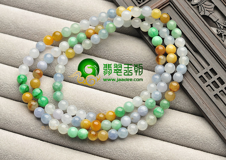 (超值推荐)冰种/糯冰种三彩项链/手链