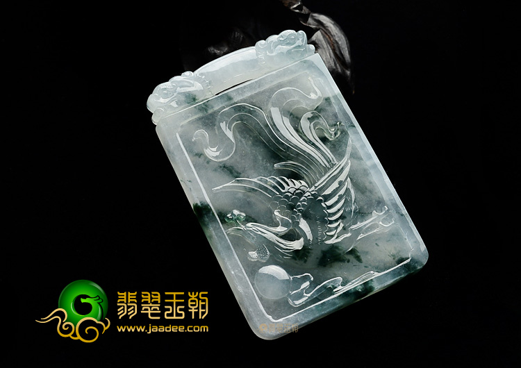 (超值推荐)冰种飘花龙凤牌挂件