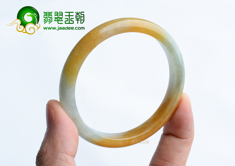 (超值推荐)糯冰种晴水黄翡手镯（53.5mm）
