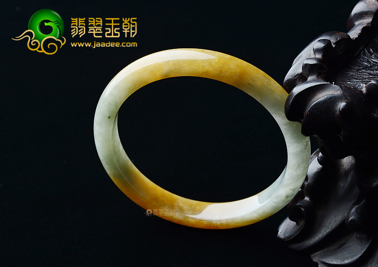 (超值推荐)糯冰种晴水黄翡手镯（53.5mm）