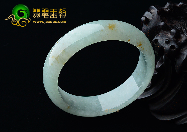(超值推荐)糯冰种晴水略飘黄翡手镯（57mm）