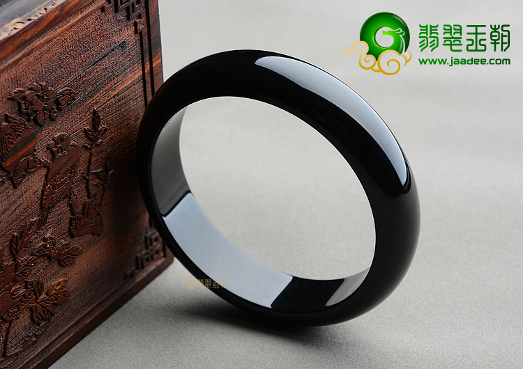 (超值推荐)细糯种墨翠手镯（56.5mm）