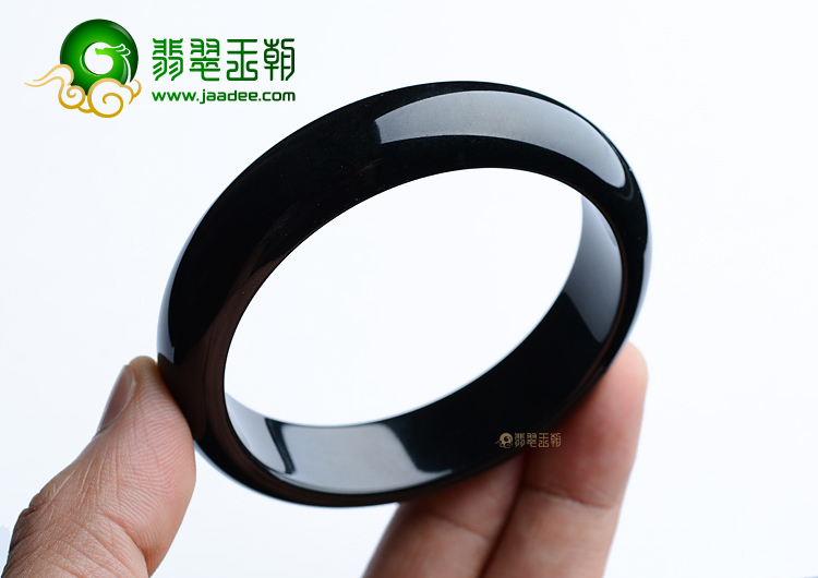 (超值推荐)细糯种墨翠手镯（56.5mm）