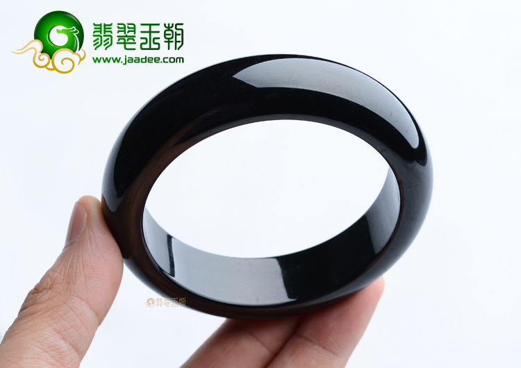 (超值推荐)细糯种墨翠手镯（59mm）