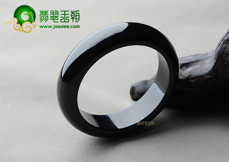 (超值推荐)细糯种墨翠手镯（59mm）