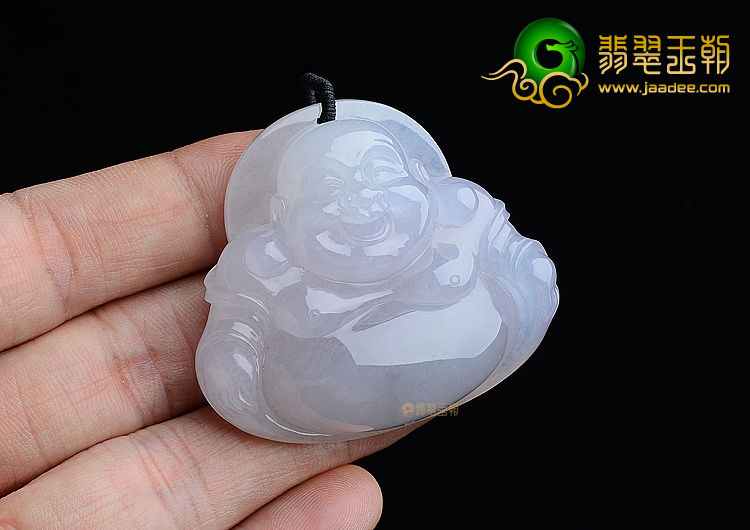 (超值推荐)糯冰种淡紫罗兰玉佛挂件