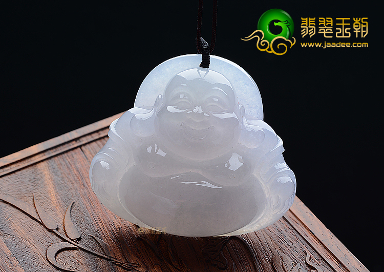 (超值推荐)糯冰种淡紫罗兰玉佛挂件