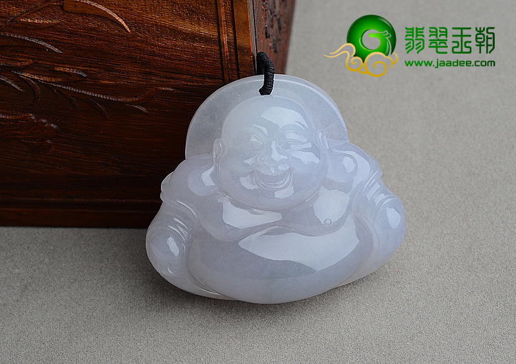 (超值推荐)糯冰种淡紫罗兰玉佛挂件