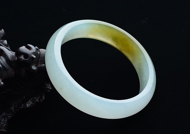 (超值推荐)冰种淡晴水飘褐黄翡手镯（58.2mm）
