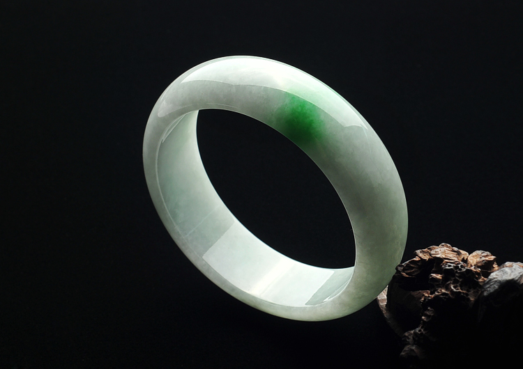 糯冰种飘翠手镯(60.5mm)