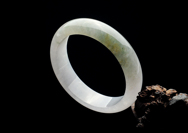 糯冰种飘花手镯(54.5mm)