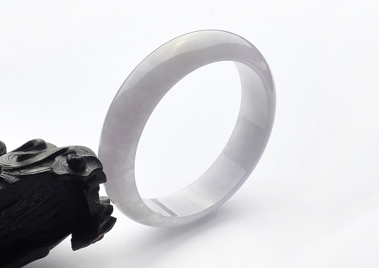 糯冰种淡紫罗兰手镯(56.4mm)