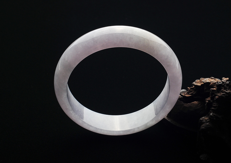 糯冰种淡紫罗兰手镯(56.4mm)
