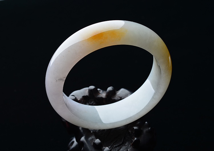 （超值推荐）糯冰种紫罗兰黄翡手镯（61mm）