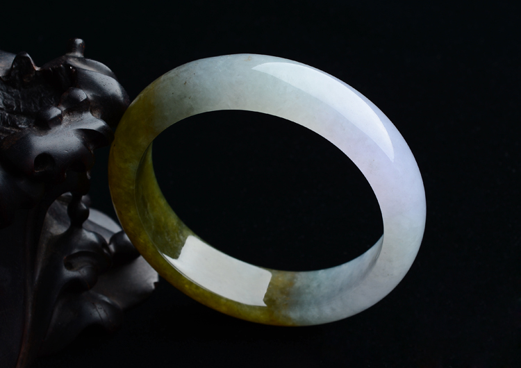 （超值推荐）糯冰种紫罗兰褐黄翡手镯（58mm）
