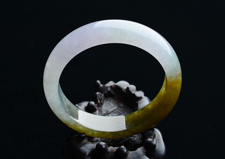 （超值推荐）糯冰种紫罗兰褐黄翡手镯（58mm）