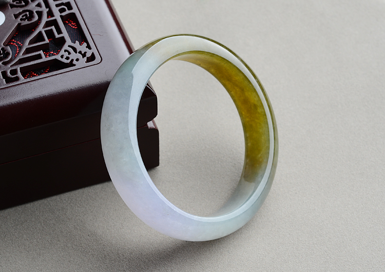 （超值推荐）糯冰种紫罗兰褐黄翡手镯（58mm）
