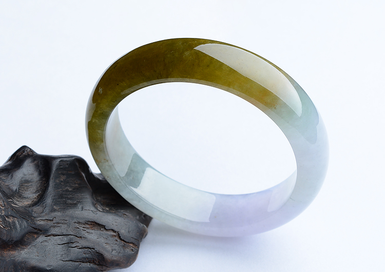 （超值推荐）糯冰种紫罗兰褐黄翡手镯（58mm）