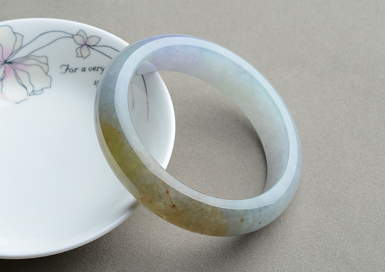 （超值推荐）糯冰种紫罗兰褐黄翡手镯（58mm）