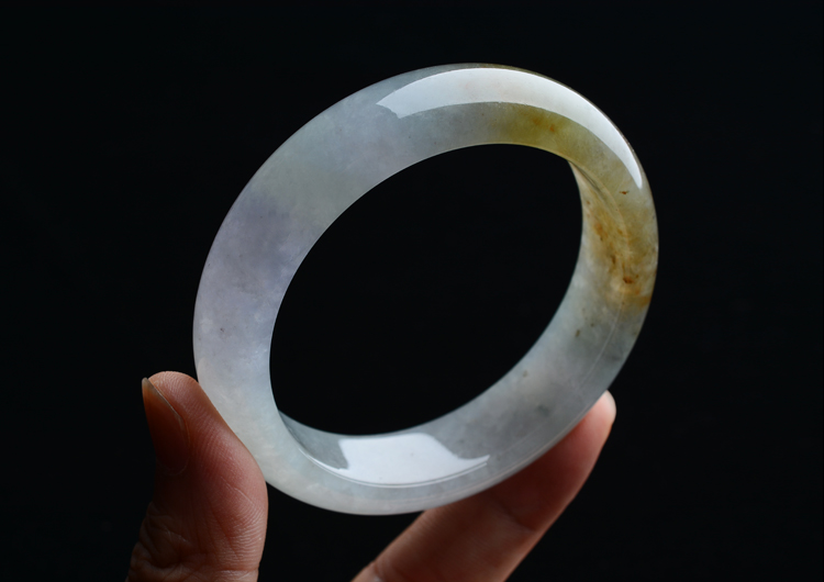 （超值推荐）糯冰种紫罗兰褐黄翡手镯（58mm）