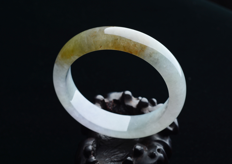 （超值推荐）糯冰种紫罗兰褐黄翡手镯（58mm）
