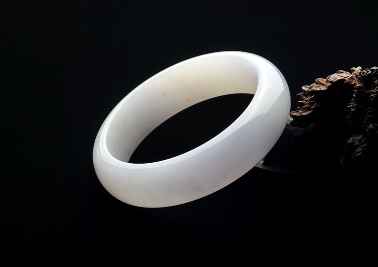 糯冰种淡紫罗兰手镯(54.6mm)
