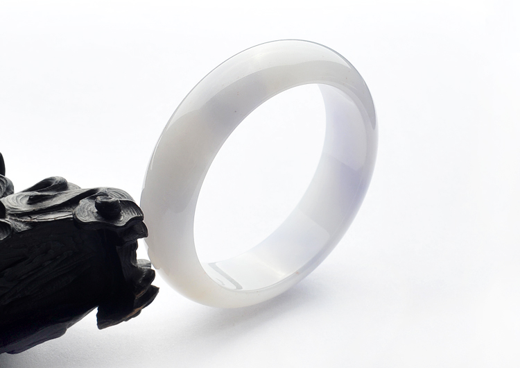 糯冰种淡紫罗兰手镯(54.6mm)
