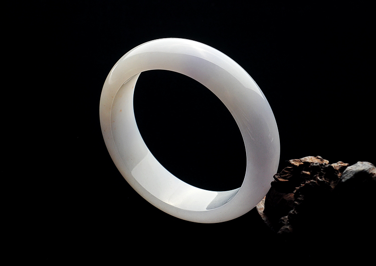 糯冰种淡紫罗兰手镯(54.6mm)