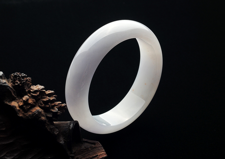糯冰种淡紫罗兰手镯(54.6mm)