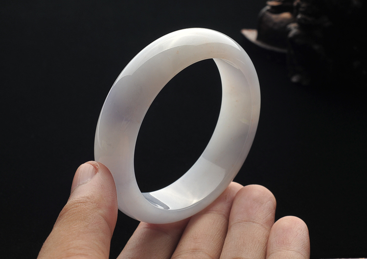 糯冰种淡紫罗兰手镯(54.6mm)