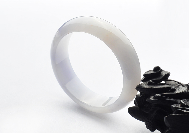 糯冰种淡紫罗兰手镯(54.6mm)