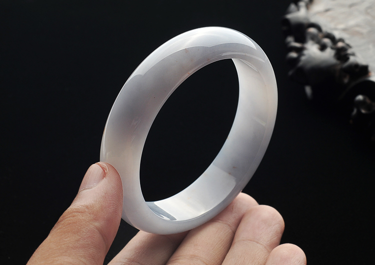 糯冰种淡紫罗兰手镯(59mm)