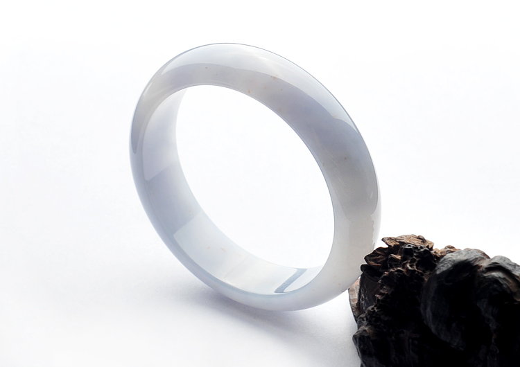糯冰种淡紫罗兰手镯(59mm)