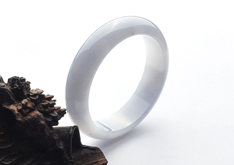糯冰种淡紫罗兰手镯(59mm)