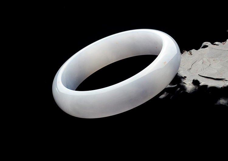 糯冰种淡紫罗兰手镯(59mm)